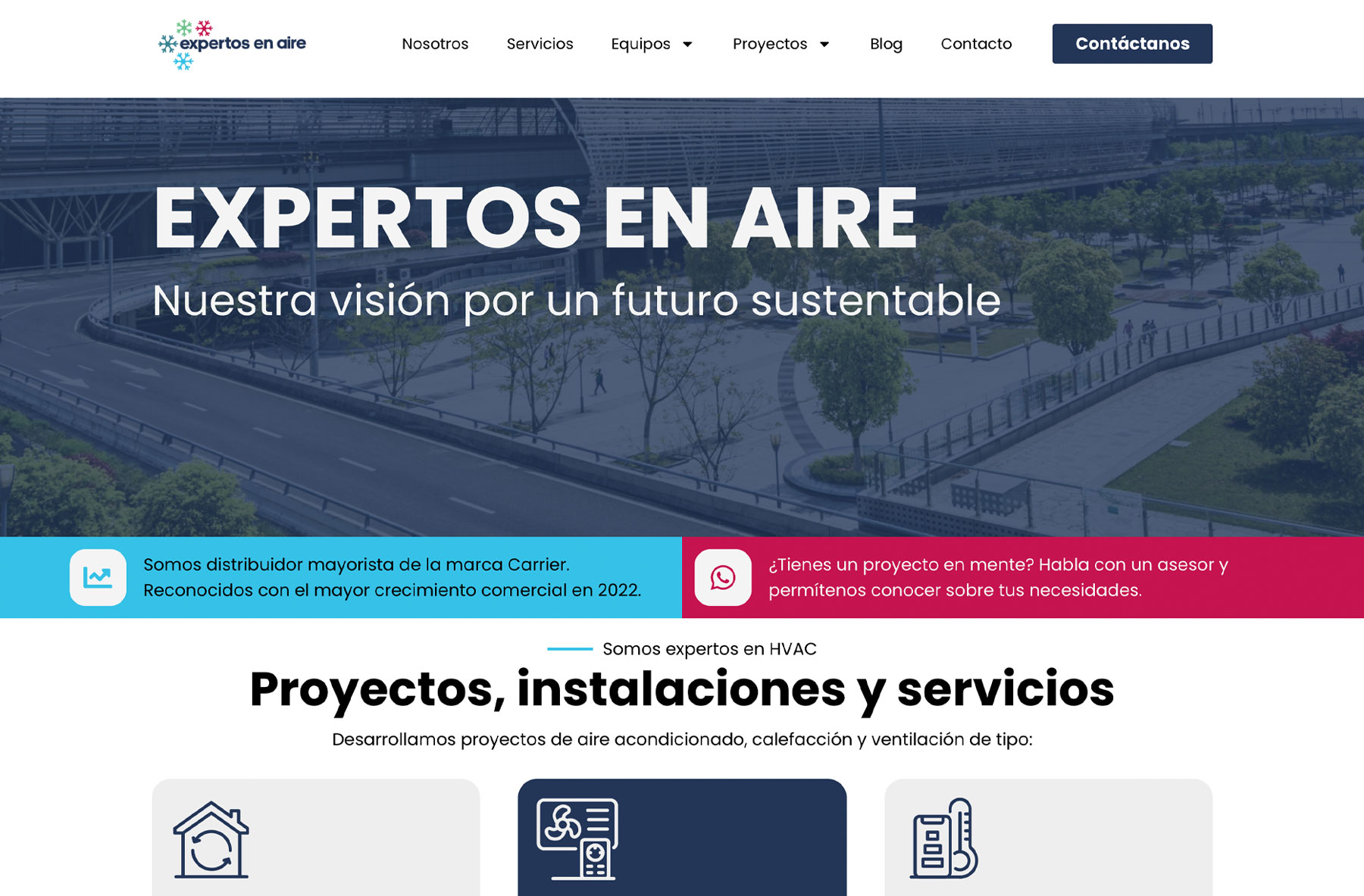 Diseño del sitio de Expertos en Aire
